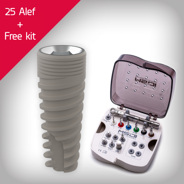 25 Alef implants + Surgical kit 25 Alef implants + Surgical kit